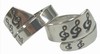 Shiny Silver-Tone G-Clef Band Ring